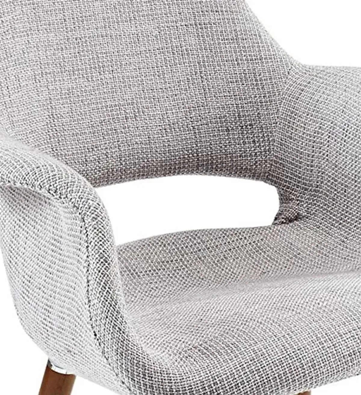 Modway Aegis Mid-Century Modern Upholstered Fabric Dining Chair with Wood Legs in Light Gray