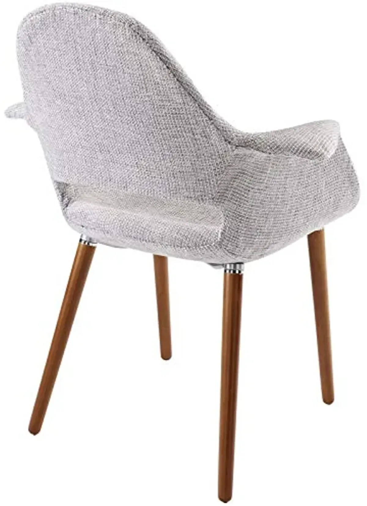 Modway Aegis Mid-Century Modern Upholstered Fabric Dining Chair with Wood Legs in Light Gray