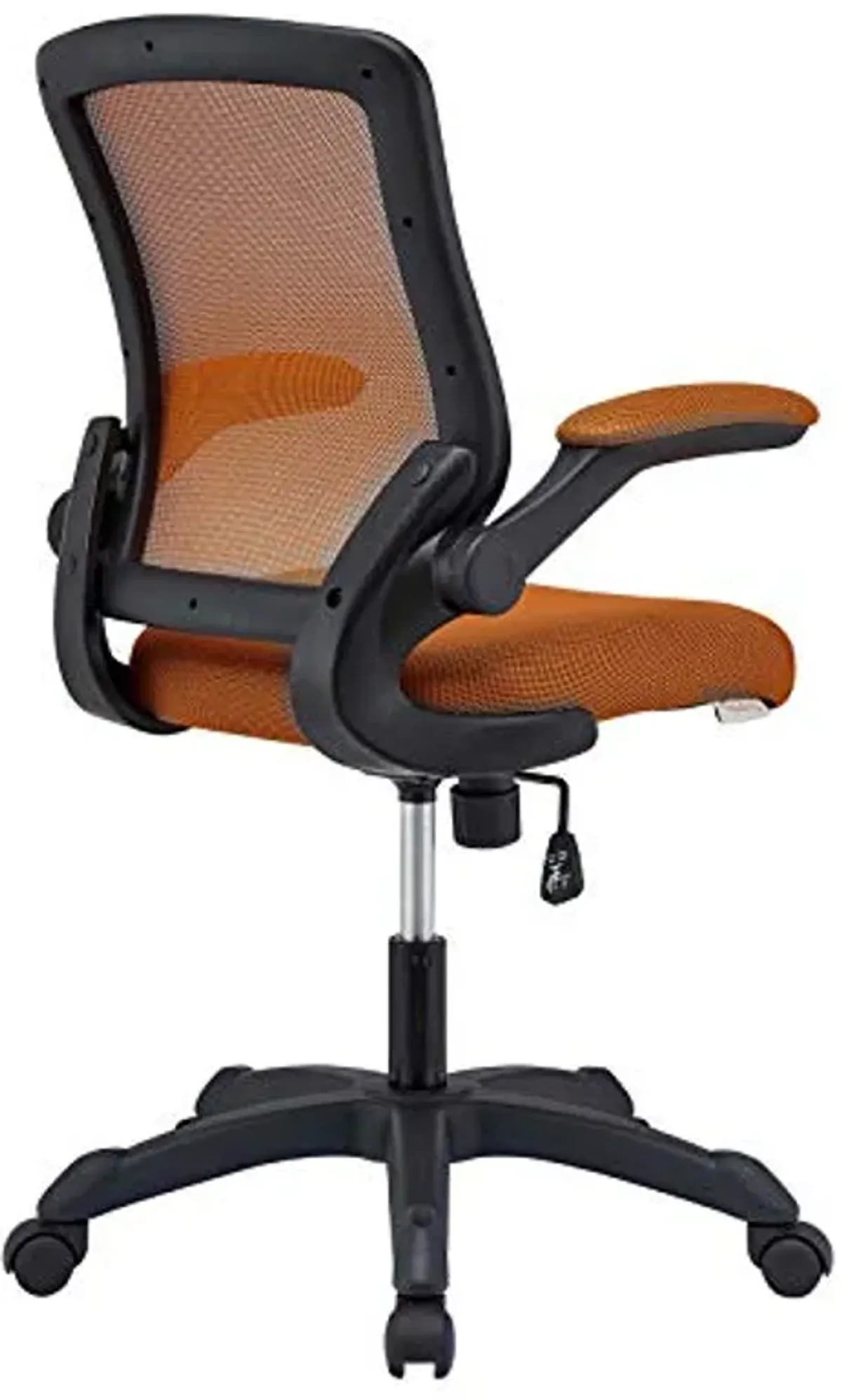 Modway Veer Office Chair with Mesh Back and Vinyl Seat With Flip-Up Arms in Tan