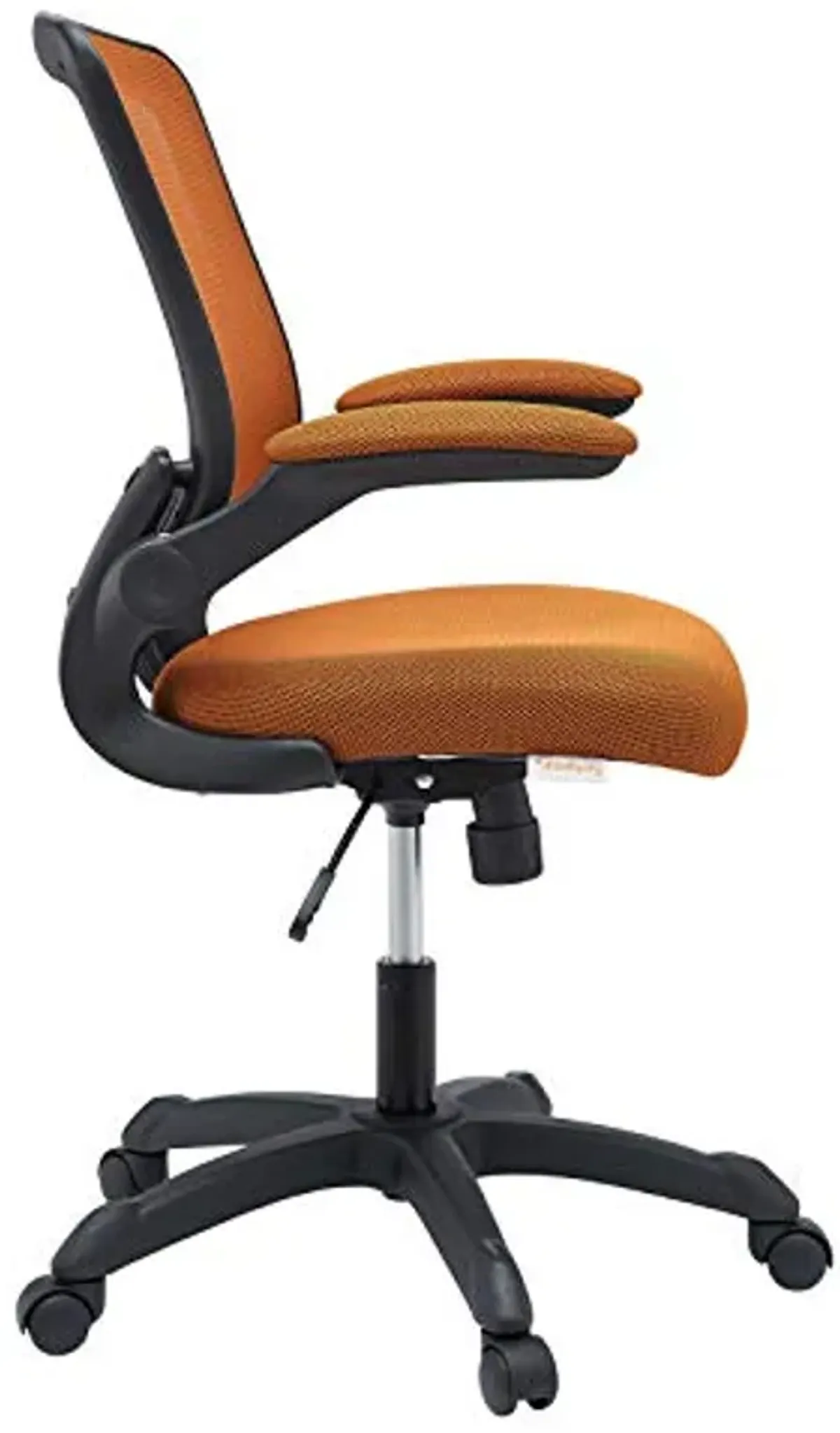 Modway Veer Office Chair with Mesh Back and Vinyl Seat With Flip-Up Arms in Tan