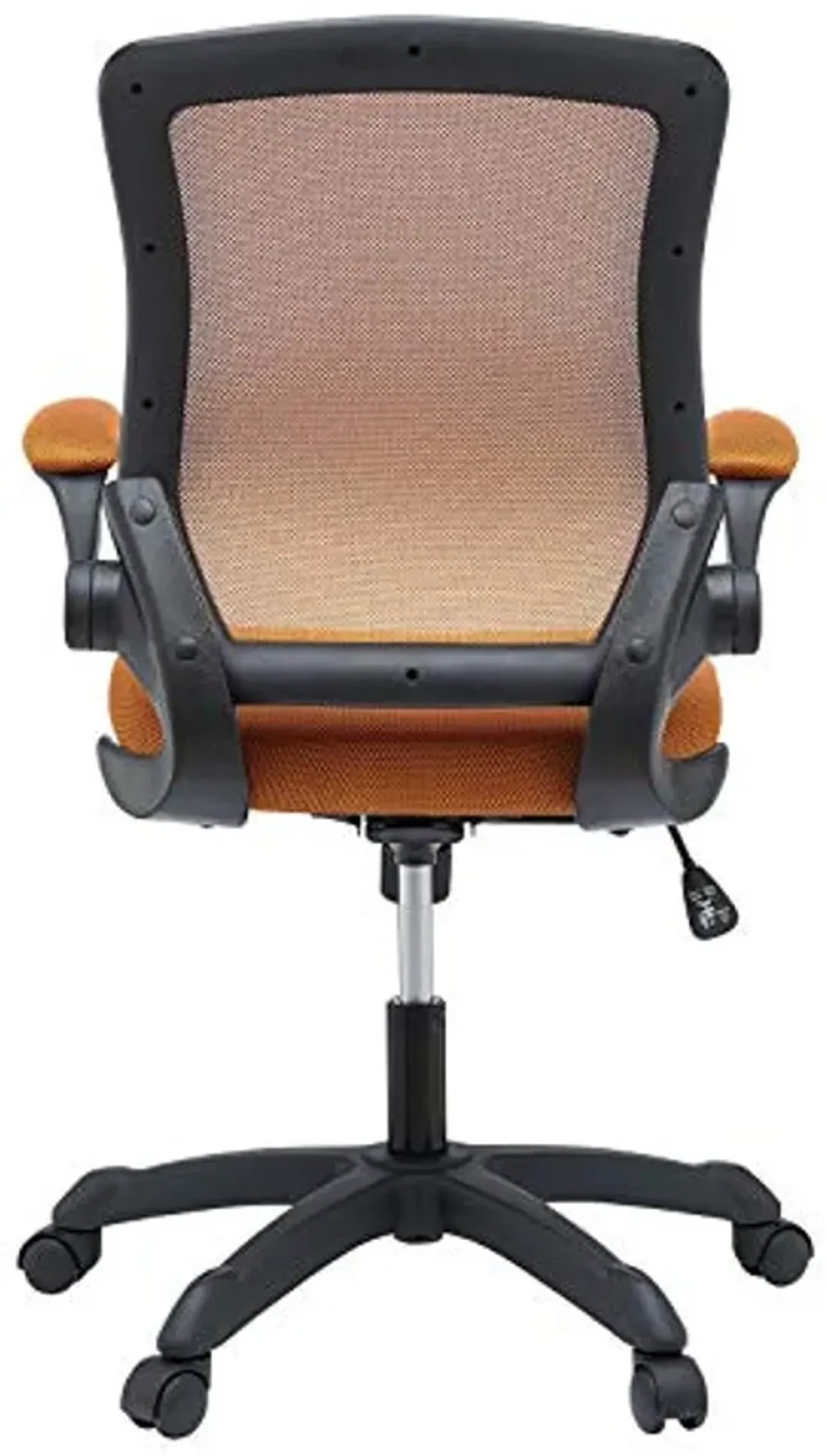 Modway Veer Office Chair with Mesh Back and Vinyl Seat With Flip-Up Arms in Tan