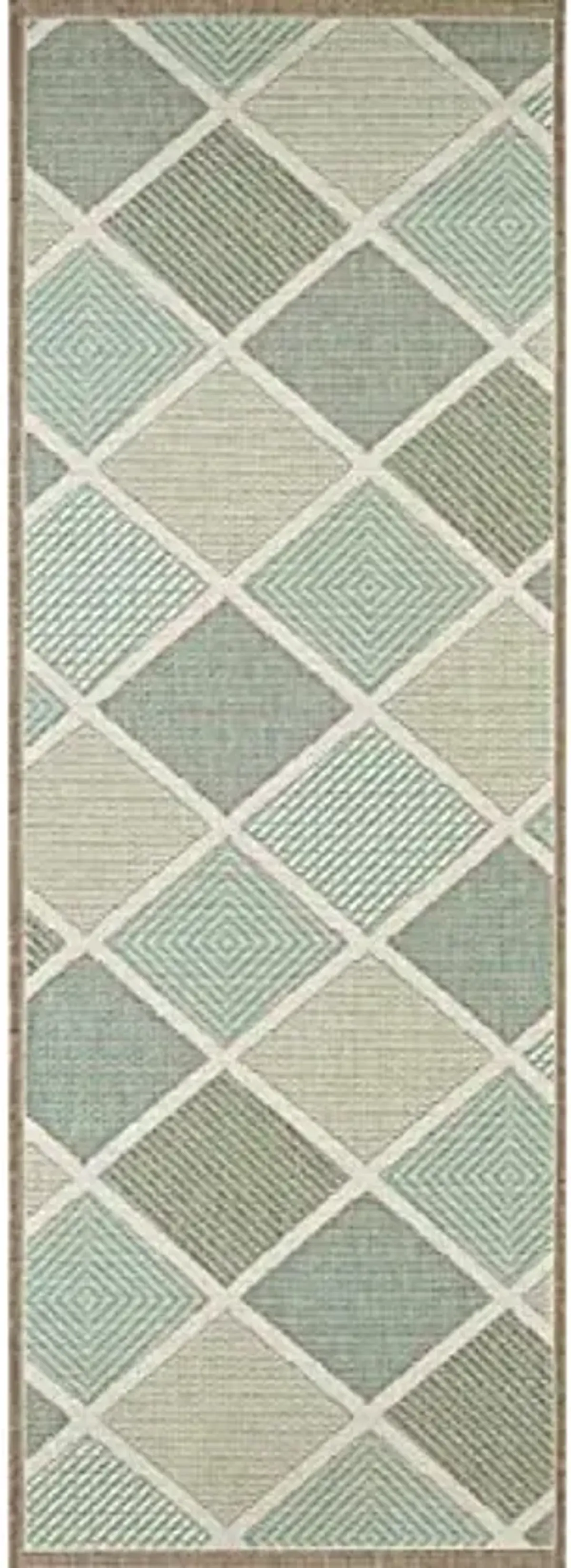 Couristan Monaco Indoor Outdoor Area Rug – 2'3" x 7'10" Runner in Multi, Durable Flatwoven Geometric Design Rug – Entryway, Patio or Mudroom Home Decor