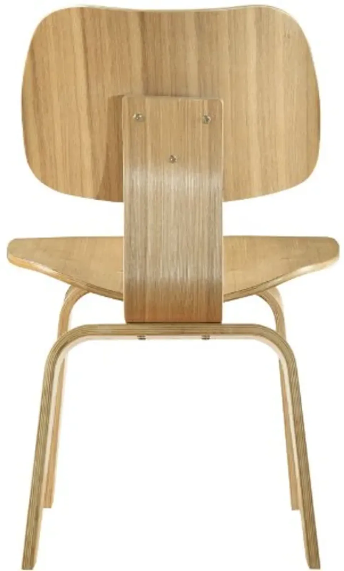 Modway Fathom Mid-Century Modern Molded Plywood Two Kitchen and Dining Room Chairs in Natural