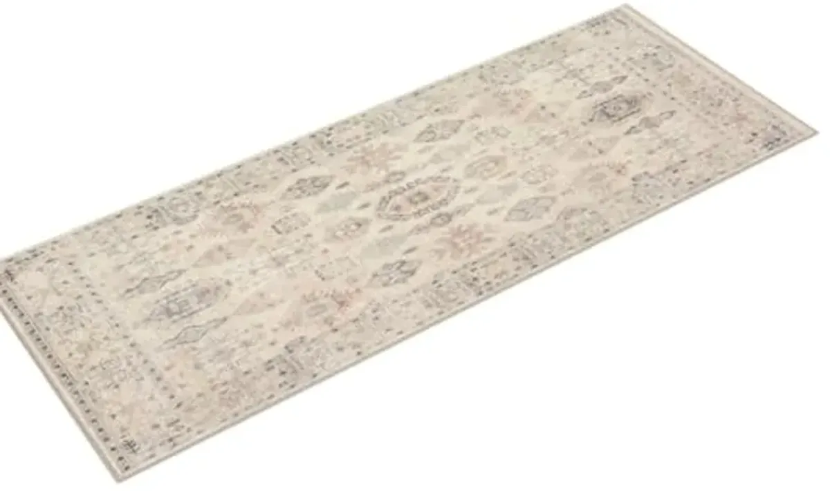 Loloi II Hathaway Collection HTH-07 Multi / Ivory 2'-6" x 7'-6", .25" Thick, Runner Rug, Soft, Durable, Printed, Modern, Low Pile, Non-Shedding, Easy Clean, Living Room Rug