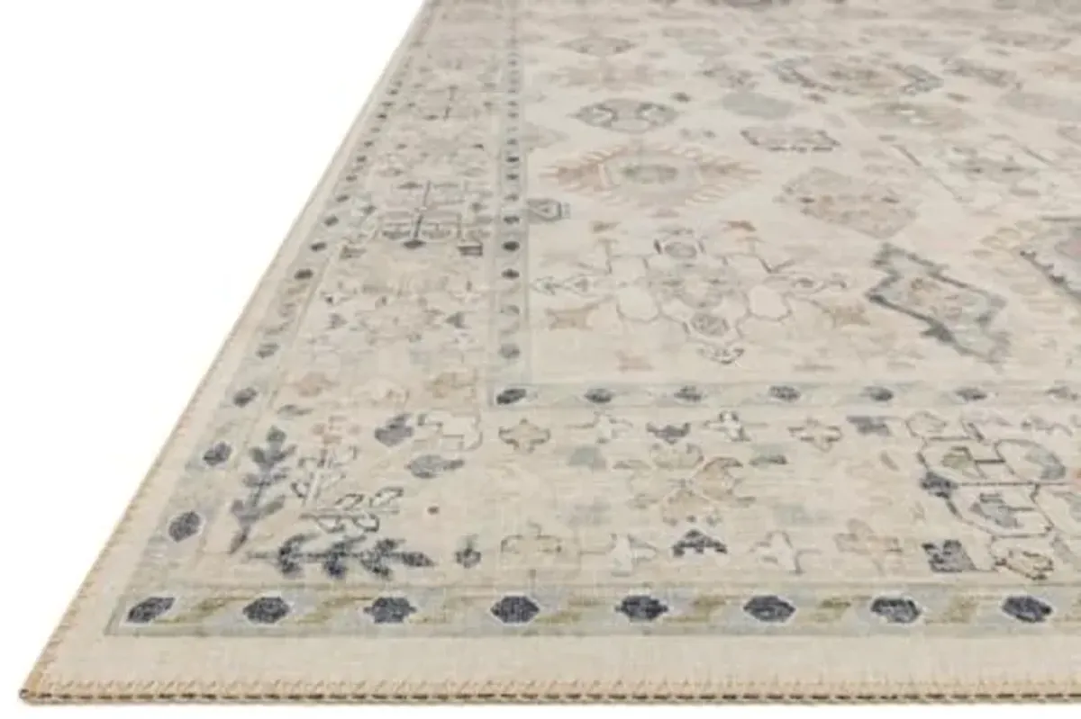 Loloi II Hathaway Collection HTH-07 Multi / Ivory 2'-6" x 7'-6", .25" Thick, Runner Rug, Soft, Durable, Printed, Modern, Low Pile, Non-Shedding, Easy Clean, Living Room Rug