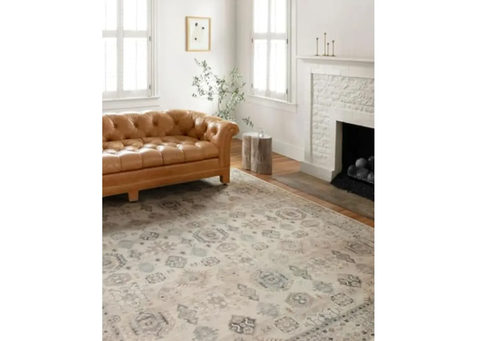 Loloi II Hathaway Collection HTH-07 Multi / Ivory 2'-6" x 7'-6", .25" Thick, Runner Rug, Soft, Durable, Printed, Modern, Low Pile, Non-Shedding, Easy Clean, Living Room Rug