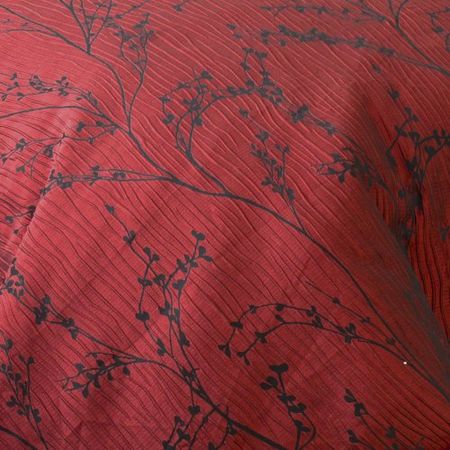Lush Decor Flower Texture 8-Piece Comforter Set, King, Red