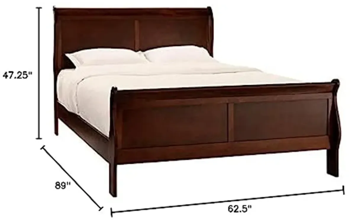 Homelegance Quincy Sleigh Panel Bed, Queen, Cherry