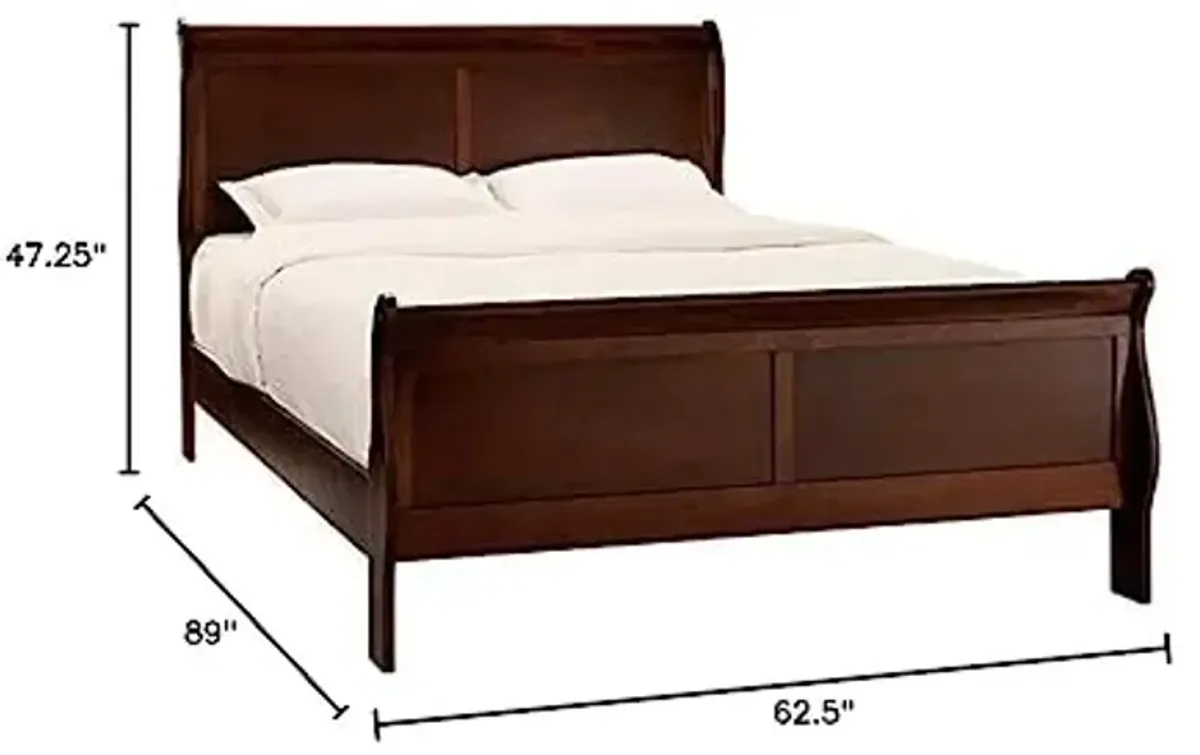 Homelegance Quincy Sleigh Panel Bed, Queen, Cherry