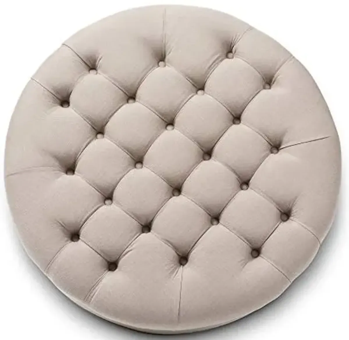 Baxton Studio Palfrey Linen Modern Tufted Ottoman, Beige