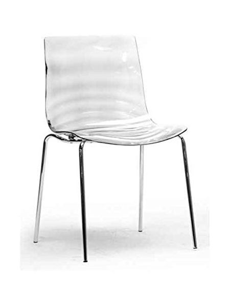 Baxton Studio Marisse Plastic Modern Dining Chair, Clear, Set of 2