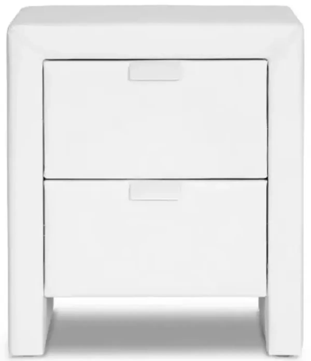 Baxton Studio Frey Upholstered Modern Nightstand, White