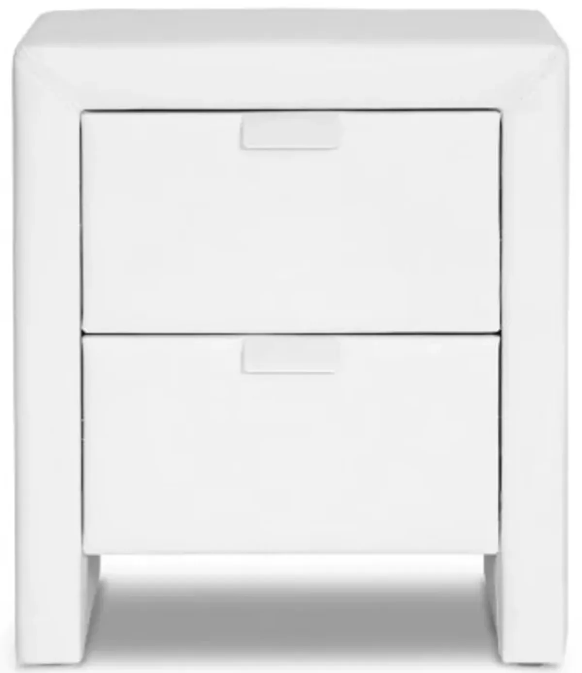 Baxton Studio Frey Upholstered Modern Nightstand, White