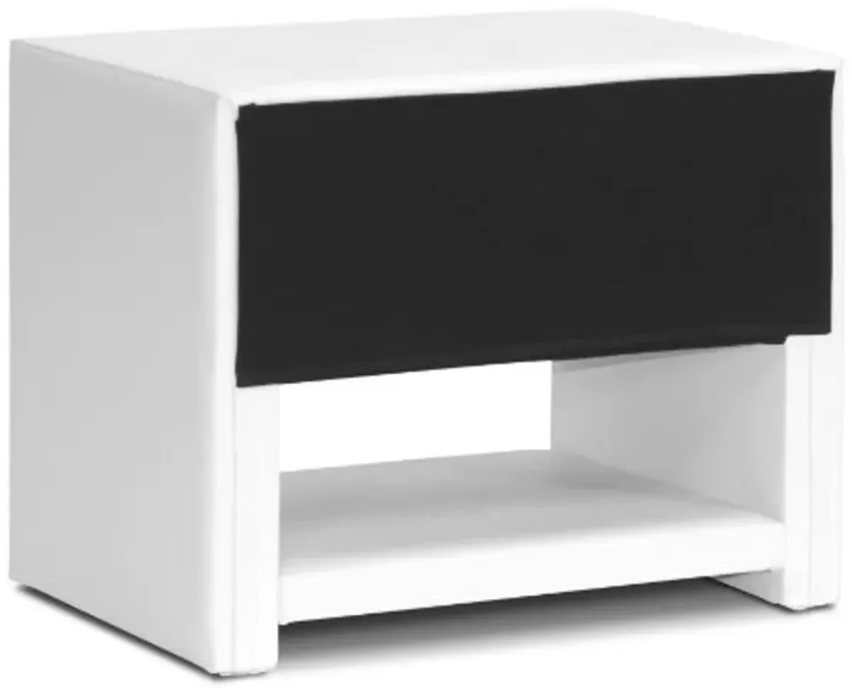 Baxton Studio Massey Upholstered Modern Nightstand, White