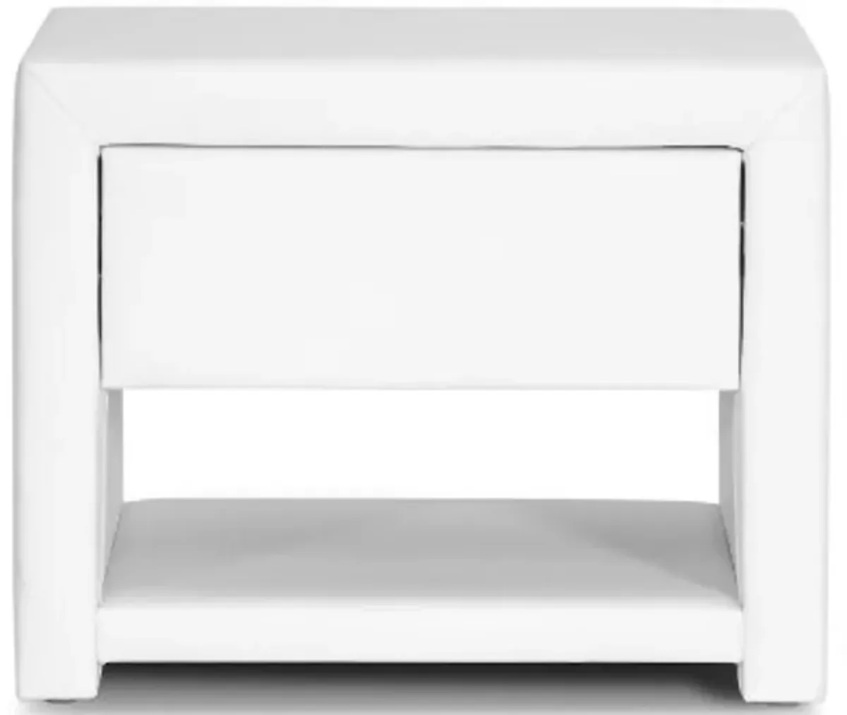 Baxton Studio Massey Upholstered Modern Nightstand, White