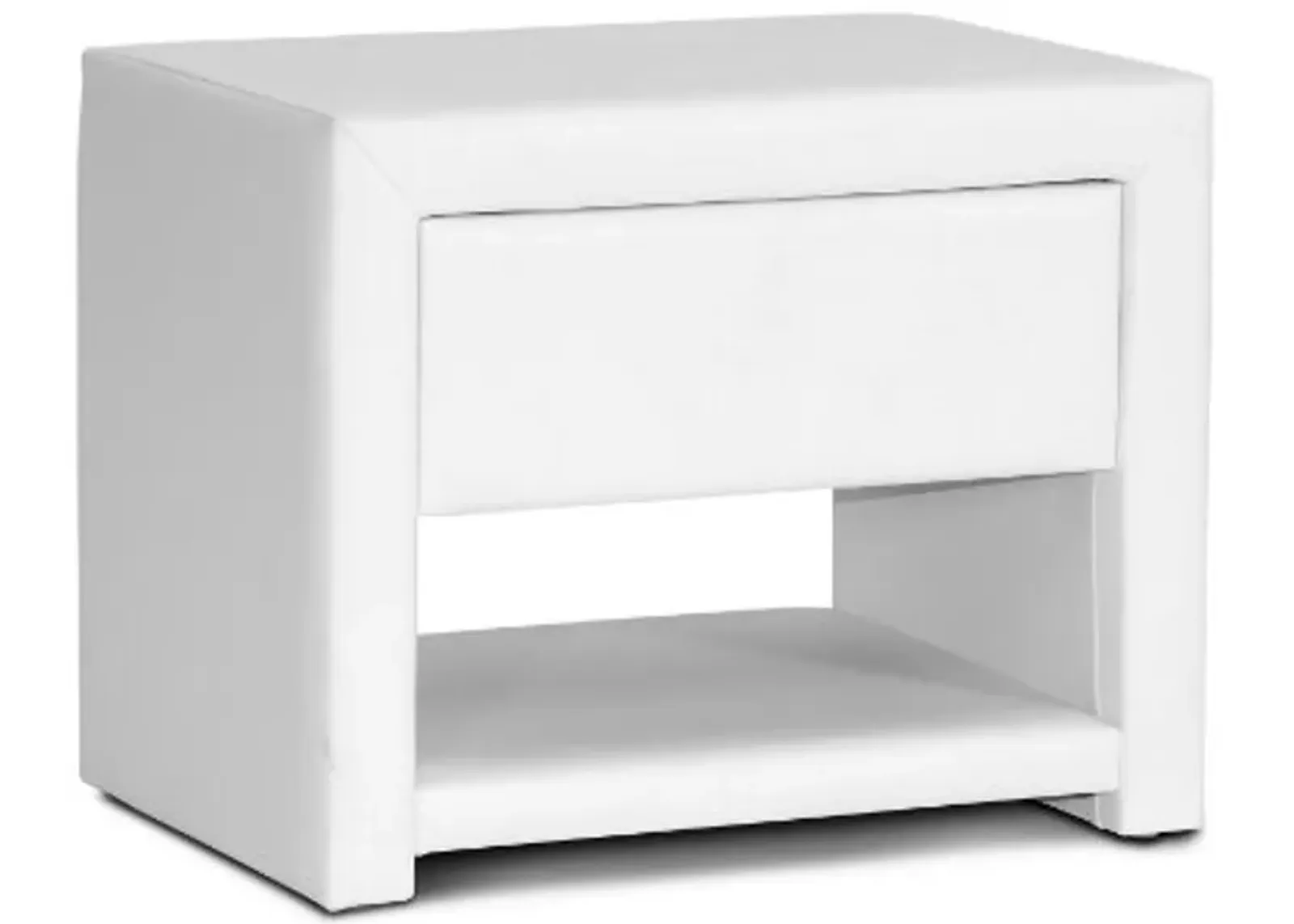 Baxton Studio Massey Upholstered Modern Nightstand, White