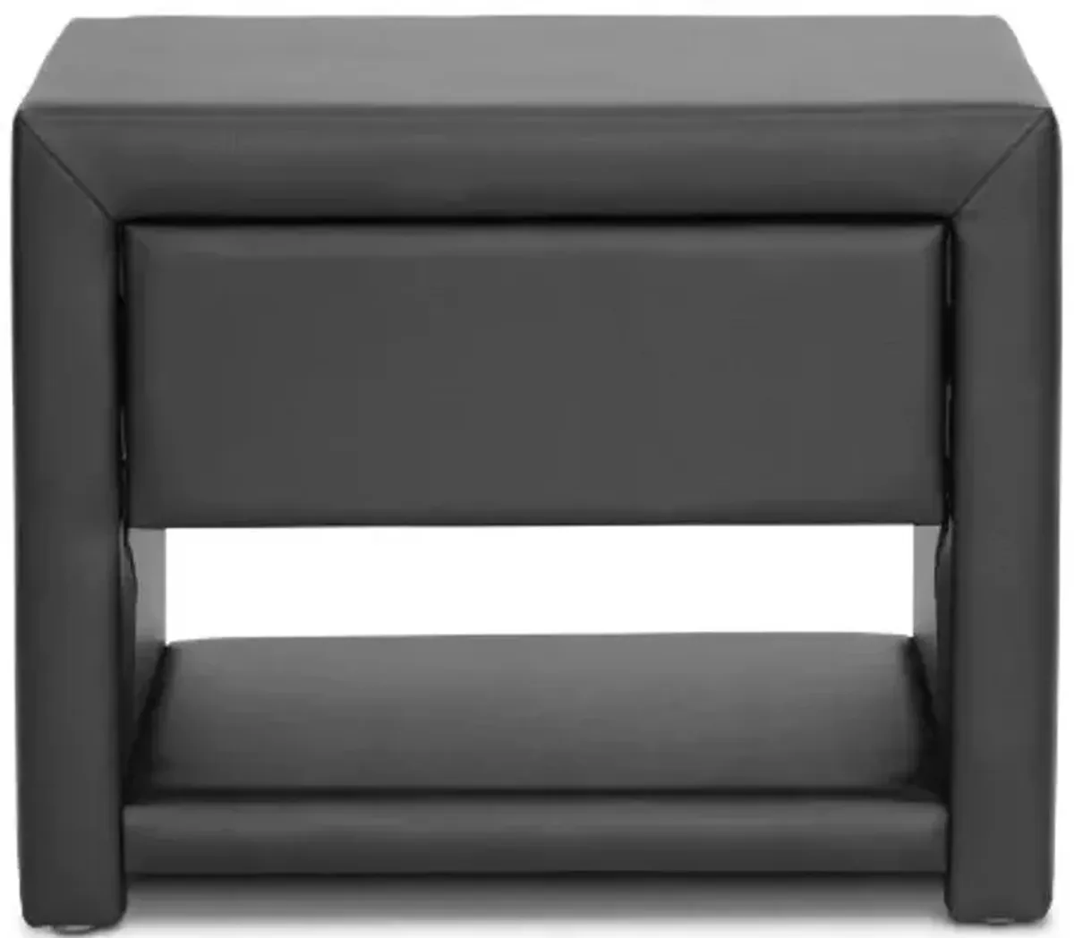 Baxton Studio Massey Upholstered Modern Nightstand, 19.5L x 13.75W x 16H, Black