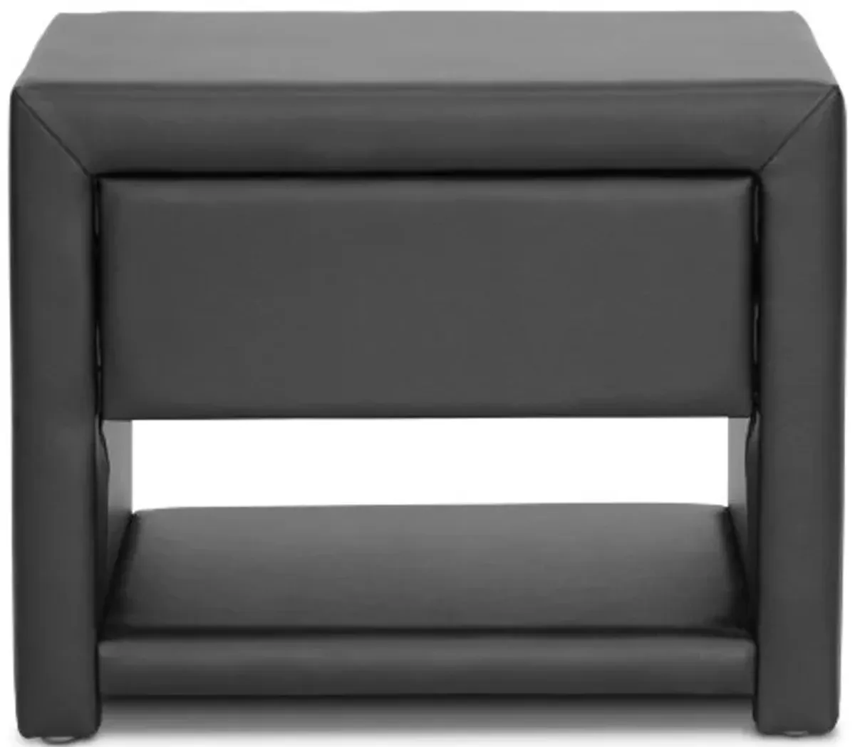 Baxton Studio Massey Upholstered Modern Nightstand, Black