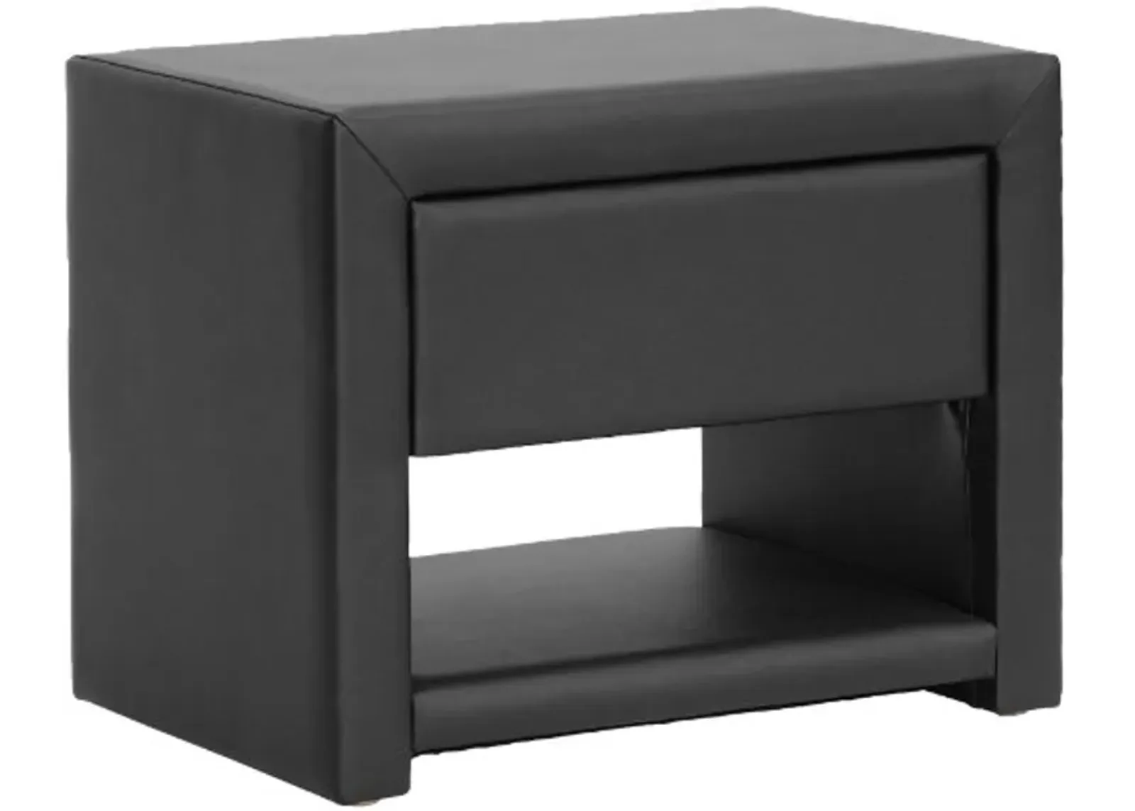 Baxton Studio Massey Upholstered Modern Nightstand, Black