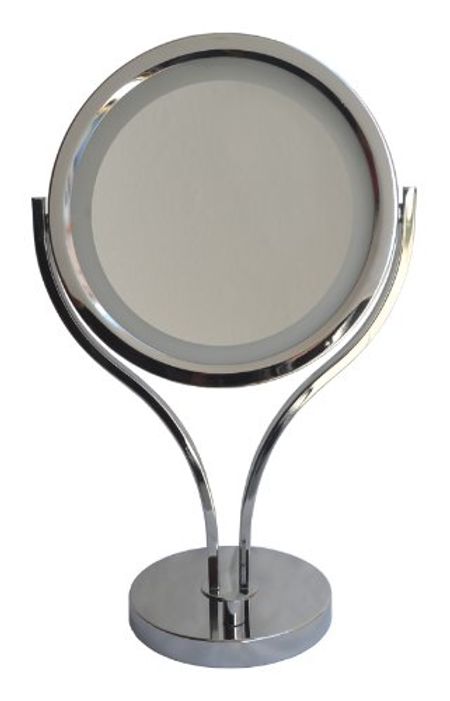 Urbanest Formosa 8-inch Tabletop Double-Sided LED Lighted Vanity Mirror with 10x Magnification, Warm Light (Chrome)
