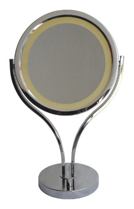 Urbanest Formosa 8-inch Tabletop Double-Sided LED Lighted Vanity Mirror with 10x Magnification, Warm Light (Chrome)