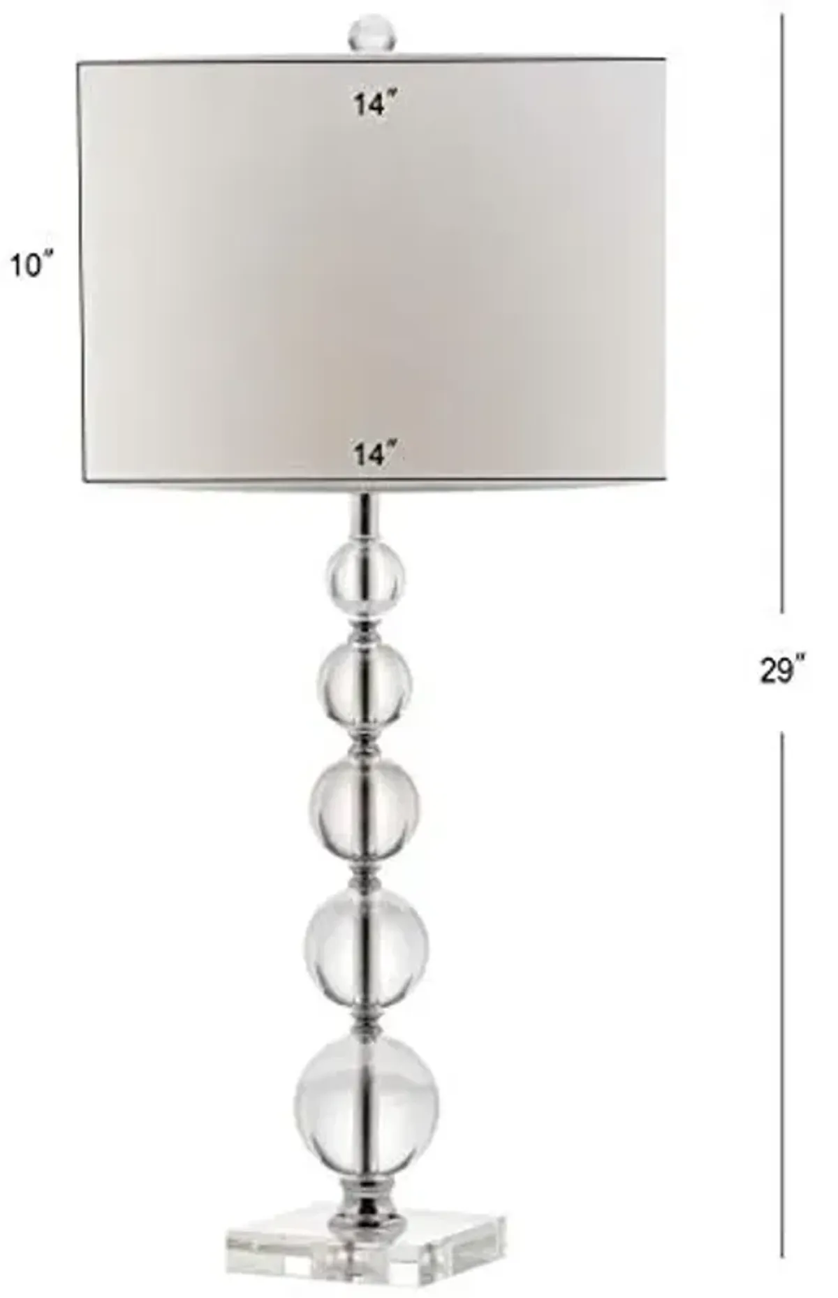 SAFAVIEH Lighting Collection Liam Stacked Crystal Ball 29-inch Bedroom Living Room Home Office Desk Nightstand Table Lamp Set of 2 (LED Bulbs Included)
