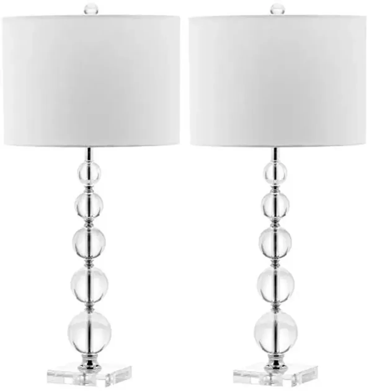 SAFAVIEH Lighting Collection Liam Stacked Crystal Ball 29-inch Bedroom Living Room Home Office Desk Nightstand Table Lamp Set of 2 (LED Bulbs Included)