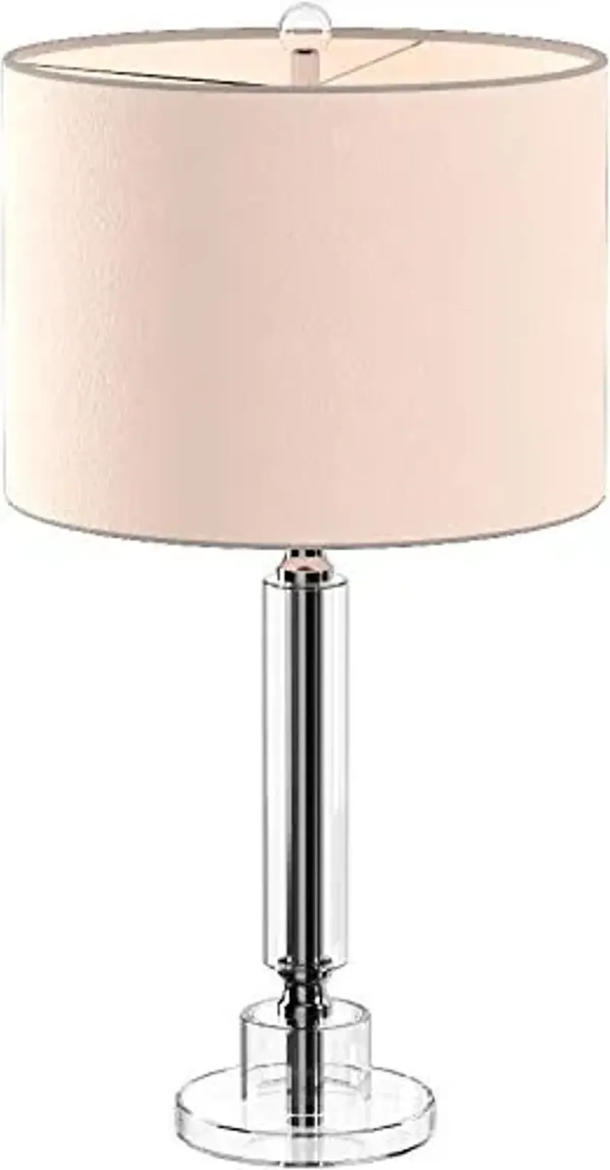 SAFAVIEH Lighting Collection Deco Modern Crystal Column 25-inch Bedroom Living Room Home Office Desk Nightstand Table Lamp Set of 2 (LED Bulbs Included)