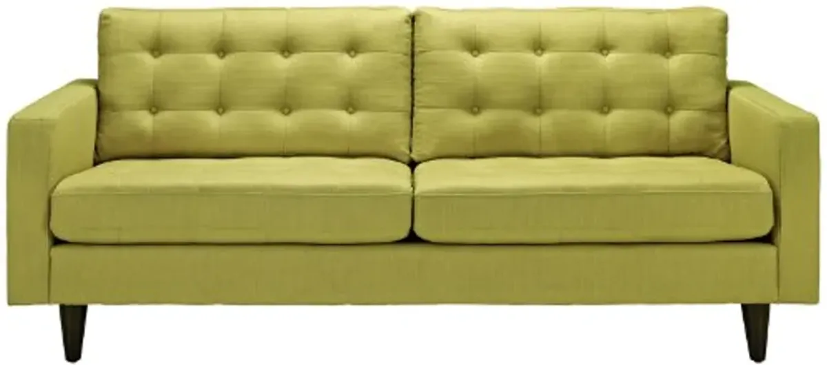 Modway Empress Mid-Century Modern Upholstered Fabric, Sofa, Wheatgrass