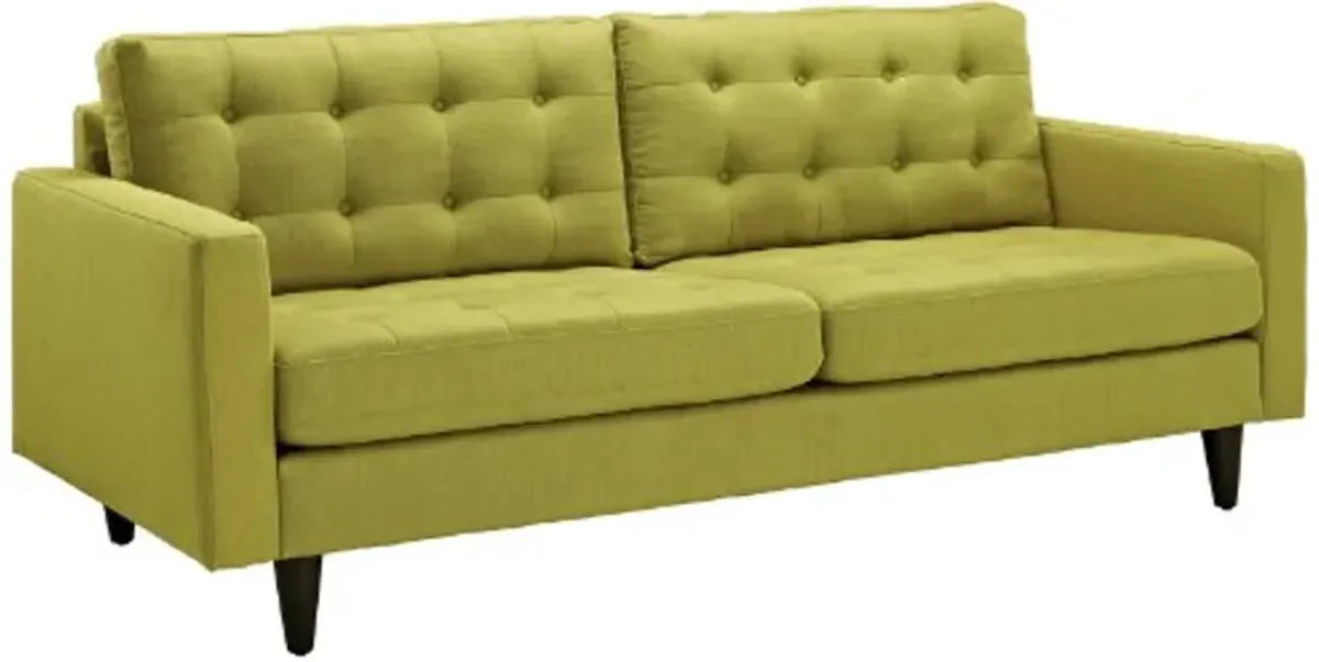 Modway Empress Mid-Century Modern Upholstered Fabric, Sofa, Wheatgrass