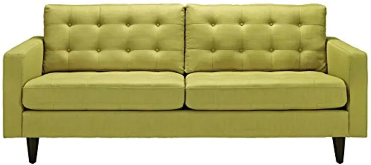 Modway Empress Mid-Century Modern Upholstered Fabric, Sofa, Wheatgrass