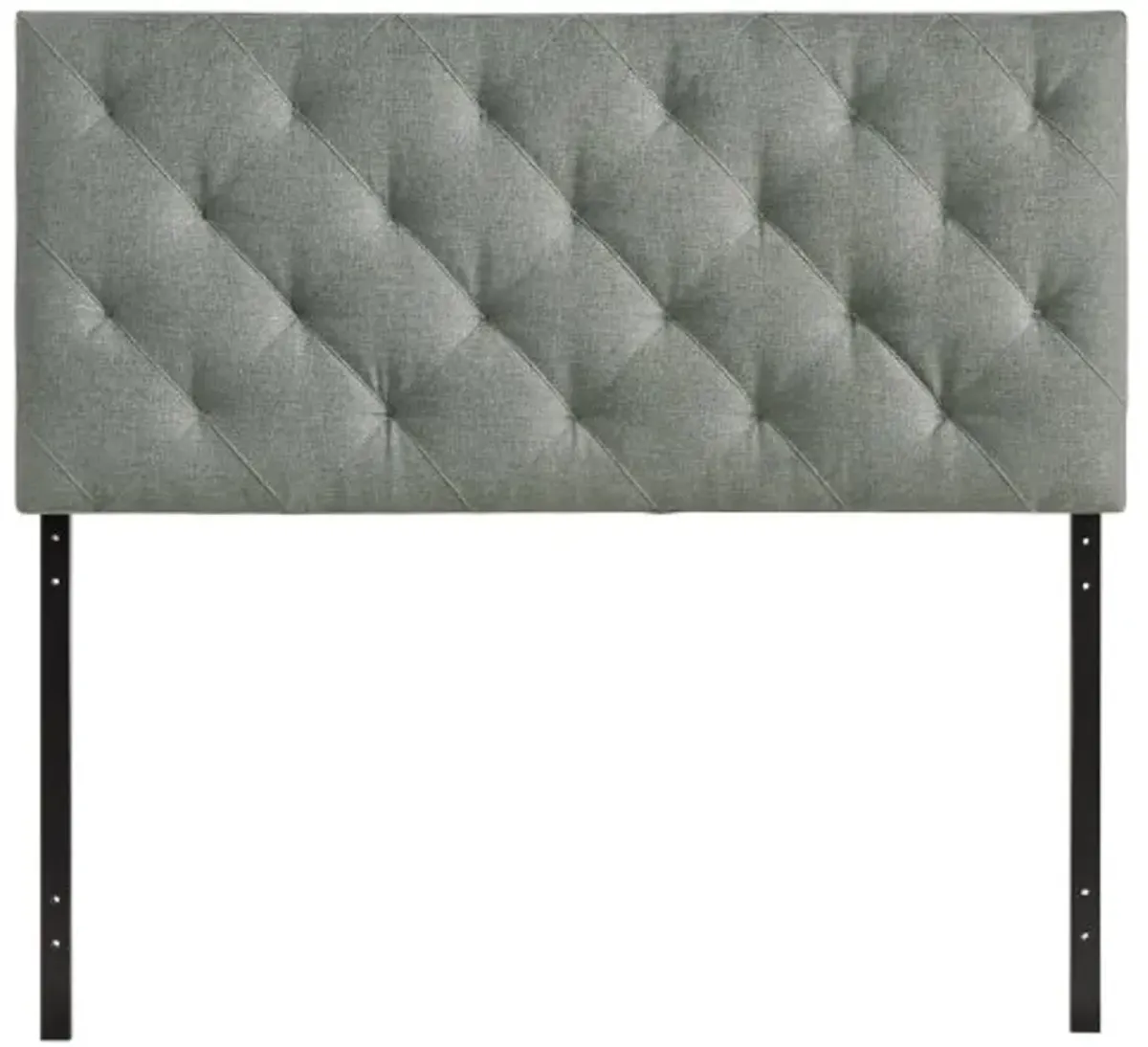 Modway Theodore Tufted Diamond Pattern Linen Fabric Upholstered Queen Headboard in Gray