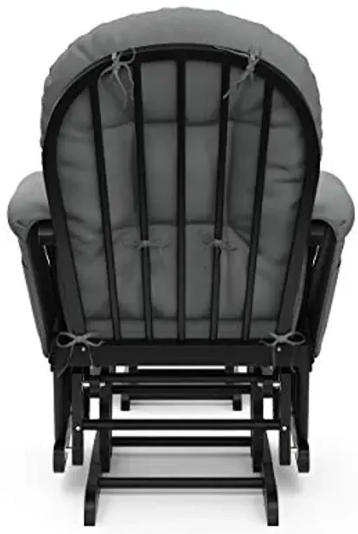 Storkcraft Premium Hoop Glider & Ottoman (Black with Gray) — GREENGUARD Gold Certified, Solid Wood Craftsmanship, Convenient Storage Pockets, Smooth-Gliding Chair for Nursery, Multi-Award-Winning