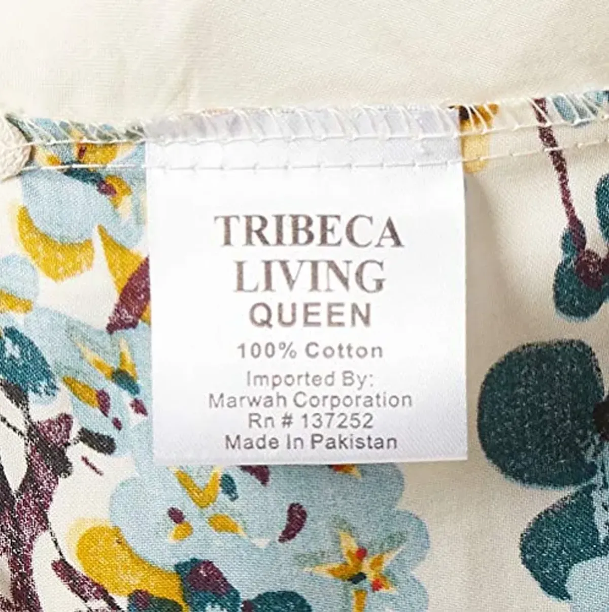 Tribeca Living Casablanca 5-Piece Cotton Floral Duvet Cover Set, Queen