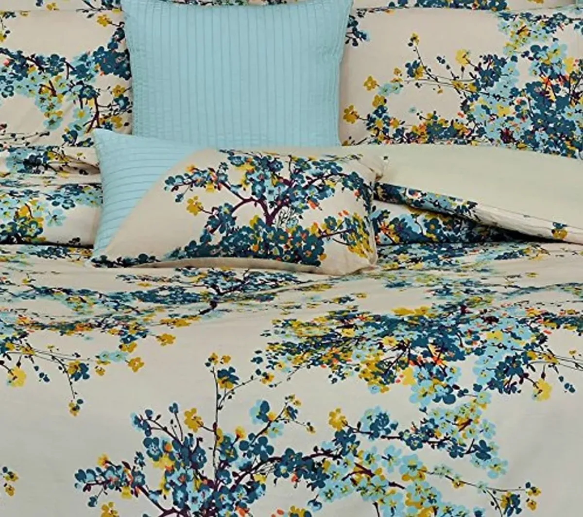 Tribeca Living Casablanca 5-Piece Cotton Floral Duvet Cover Set, King/California King