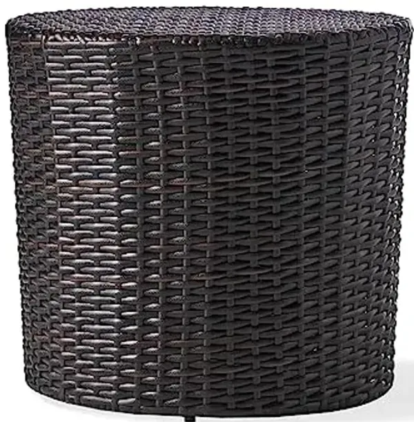 Christopher Knight Home Keaton Wicker Barrel Side Table, Multibrown 16.75 inches high x 17.5 inches wide 17.5 inches deep