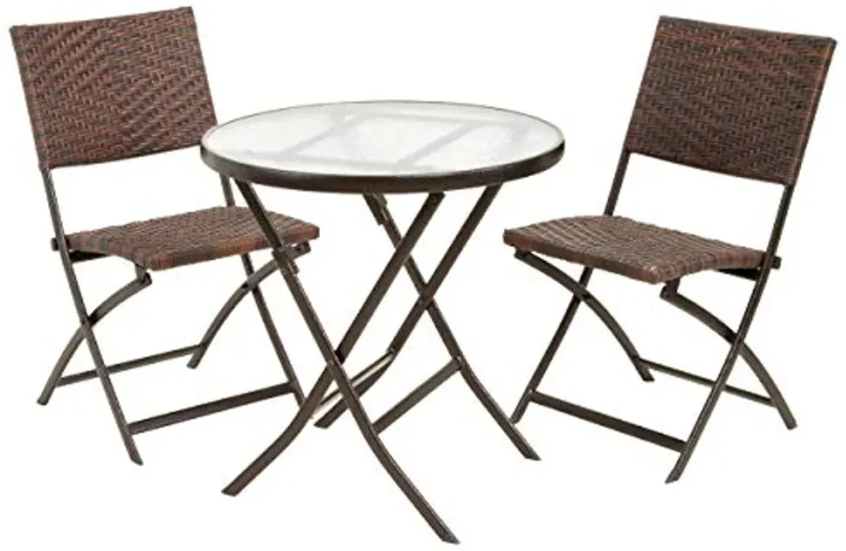 Christopher Knight Home El Paso Outdoor Folding Bistro Set, 3-Pcs Set, Multibrown