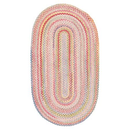 Capel Baby's Breath Pink 0' 36" X 0' 60" Oval Braided Rug