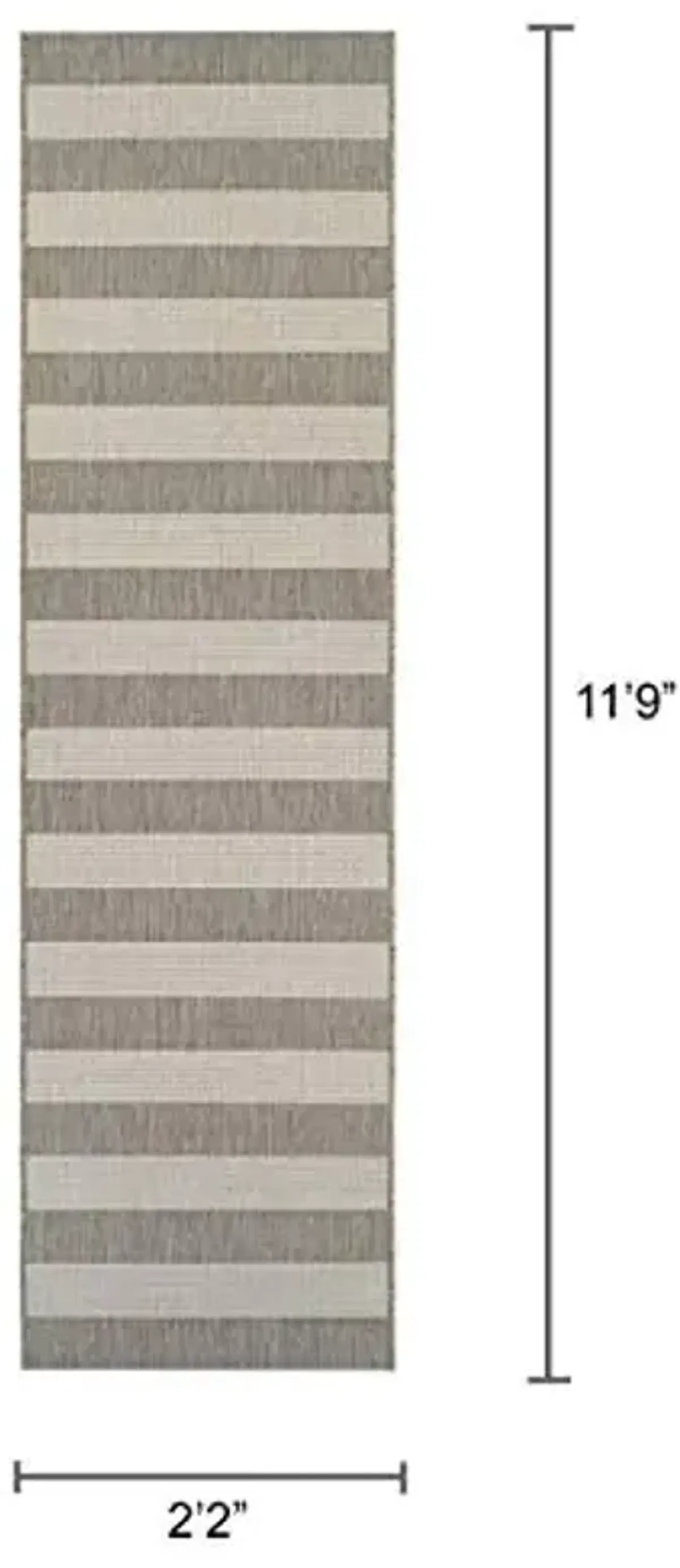 Couristan Afuera Yacht Club Runner Rug, 2-Feet 2-Inch by 11-Feet 9-Inch, Tan/Ivory
