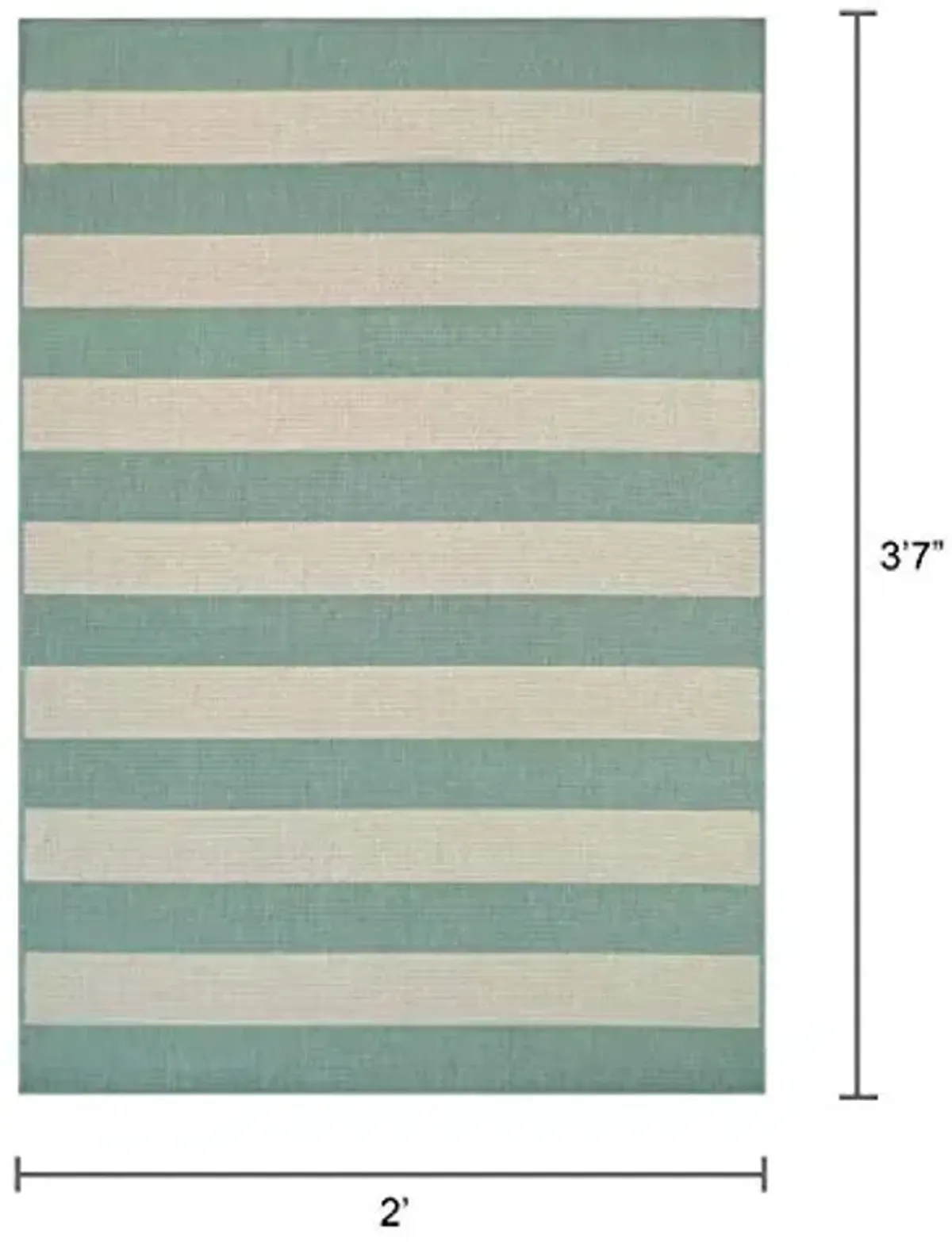 Couristan Afuera Yacht Club Rug, 2-Feet by 3-Feet 7-Inch, Sea Mist/Ivory