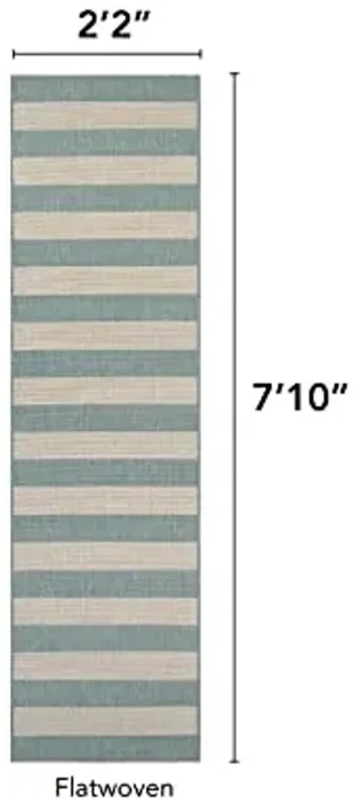 Couristan Afuera Yacht Club Runner Rug, 2-Feet 2-Inch by 7-Feet 10-Inch, Sea Mist/Ivory