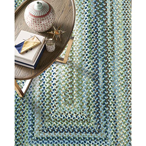 Capel Manchester Light Blue 3' 0" X 5' 0" Concentric Rectangle Braided Rug