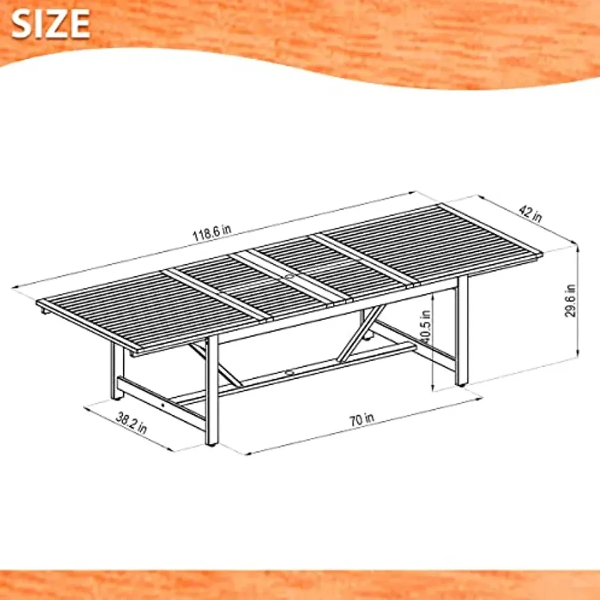 Amazonia Franklin 9-Piece Outdoor Extendable Rectangular Dining Table Set | Eucalyptus Wood | Ideal for Patio and Indoors, Black