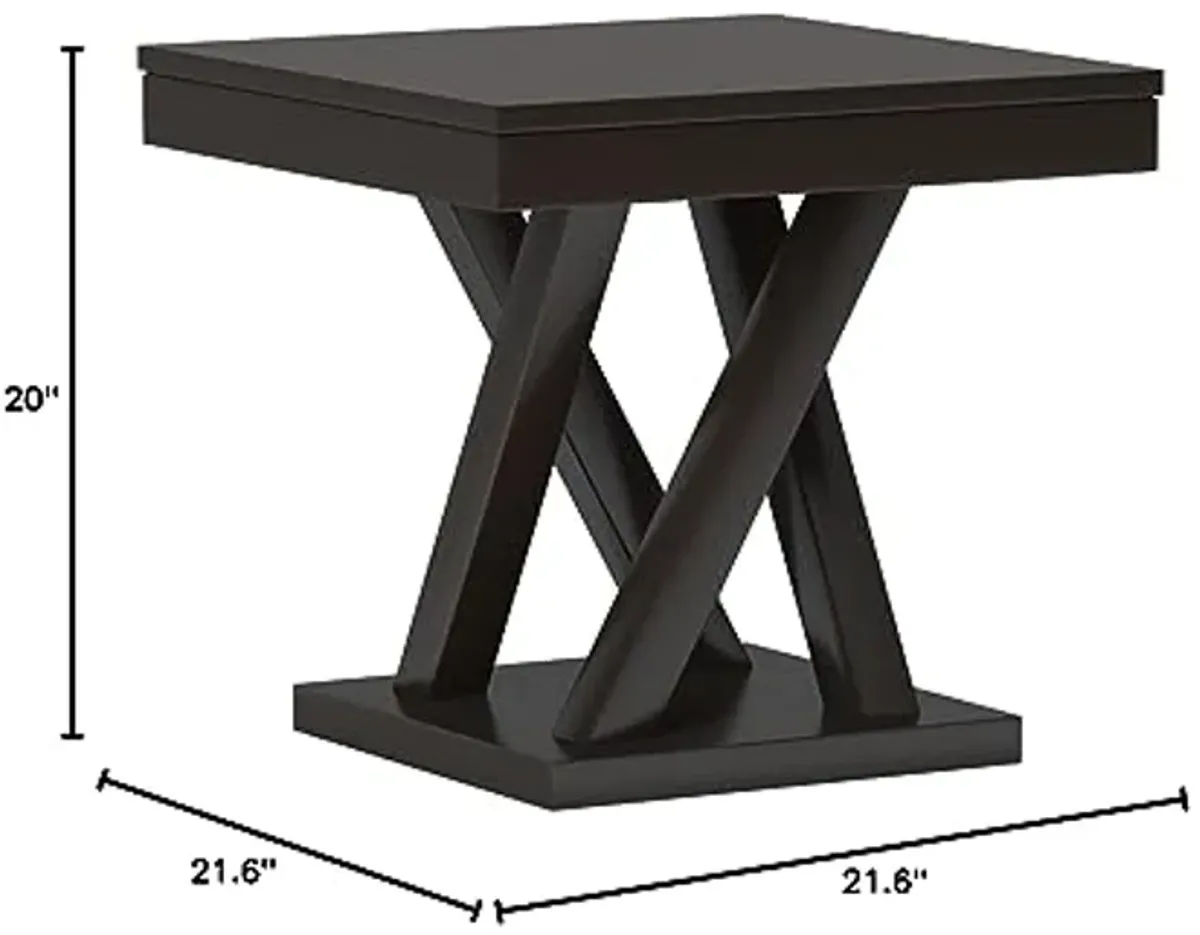 Baxton Studio Everdon Modern End Table, Dark Brown