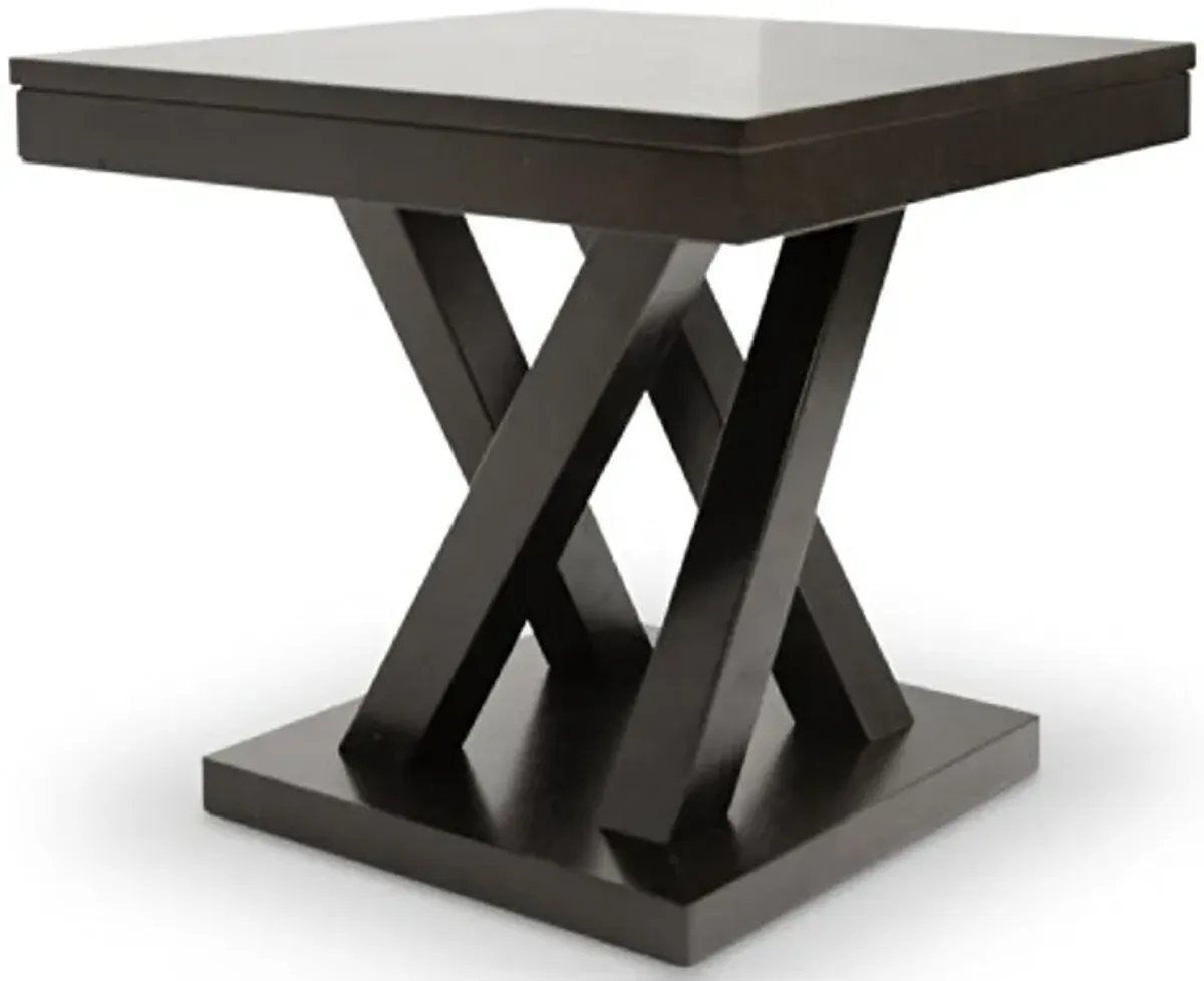 Baxton Studio Everdon Modern End Table, Dark Brown