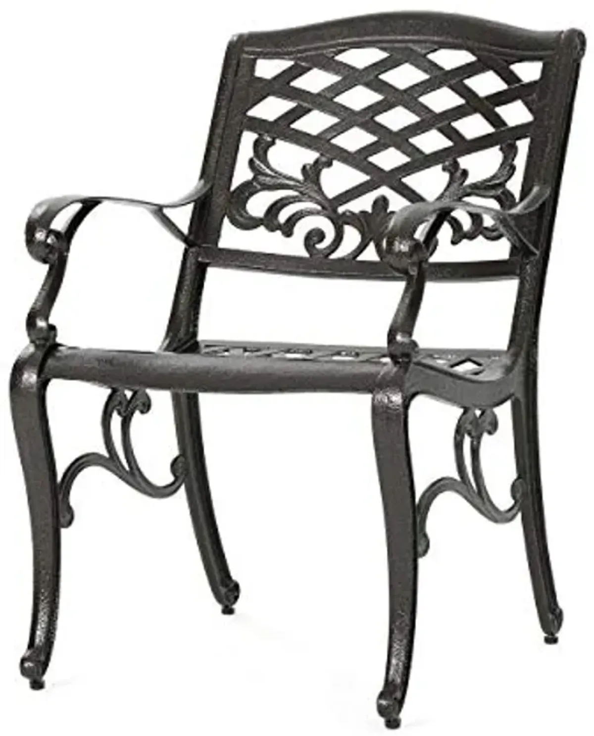 Christopher Knight Home Sarasota Outdoor Cast Aluminum Outdoor Chairs, 2-Pcs Set, Hammered Bronze