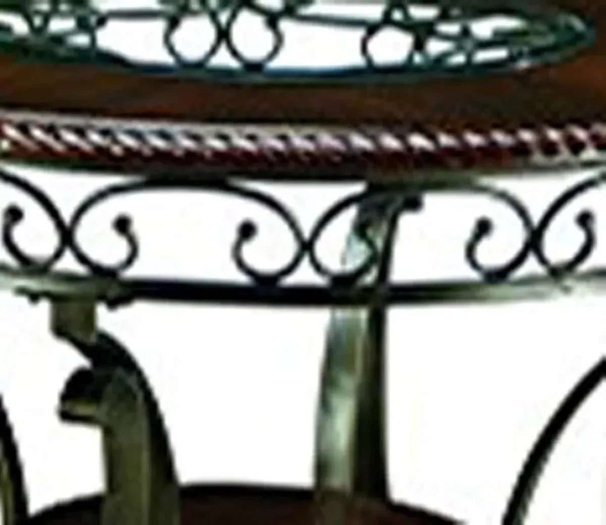 Signature Design by Ashley Glambrey Old World 45" Round Glass Top Dining Table, Brown