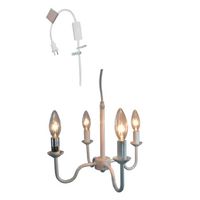 Urbanest Shire 4-Light Portable Chandelier,Glossy White