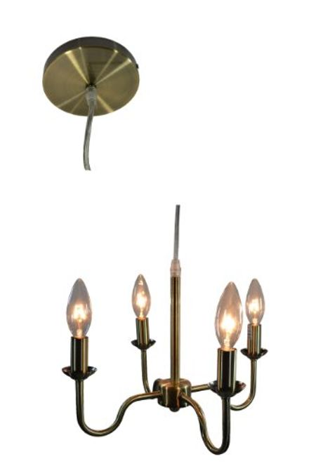 Urbanest Shire 4-Light Hardwire Chandelier,Antique Brass