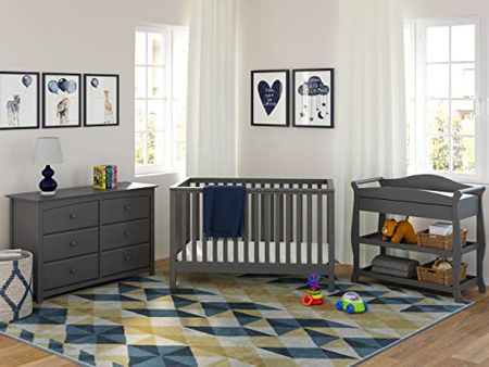 Storkcraft Hillcrest 4-in-1 Convertible Crib (Gray) - Converts to Daybed, Toddler Bed, and Full-Size Bed, Fits Standard Full-Size Crib Mattress, Adjustable Mattress Support Base